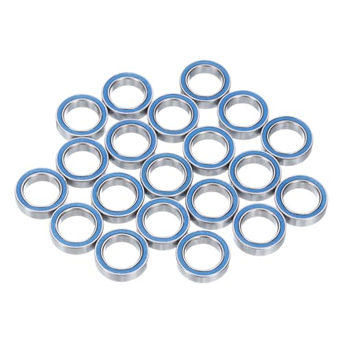 uxcell 20pcs 6700-2RS Miniature Deep Groove Ball Bearings 10x15x4mm Double Sealed Bearings (Blue) for Electric Motor, Home Appliances, Machinery, P6 (ABEC 3) - color: Blue, size: 6700-2RS