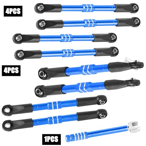 RC Adjustable Turnbuckles Links Upgrades Parts for 1/16 Mini E-Revo Summit Truck RC Car.Aluminum Front Rear Adjustable Turnbuckles Camber Links Toe Link Hops Up,Navy Blue - color: Navy Blue(for 1/16)