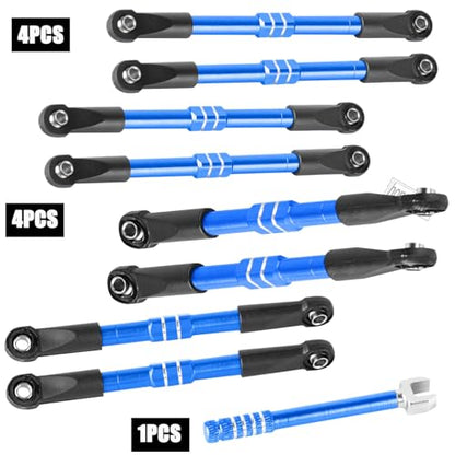 RC Adjustable Turnbuckles Links Upgrades Parts for 1/16 Mini E-Revo Summit Truck RC Car.Aluminum Front Rear Adjustable Turnbuckles Camber Links Toe Link Hops Up,Navy Blue - color: Navy Blue(for 1/16)