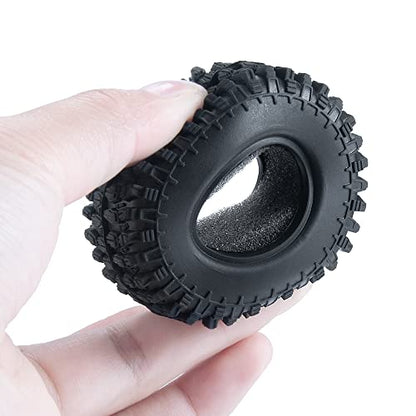 4PCS 1.0" Crawler Tires Rubber Wheel Tires for 1/24 Axial SCX24 90081 AXI00001 AXI00002 AXI00005 AXI00006 RC Crawler Car (54mm) - size: 54mm