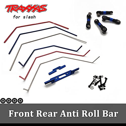 Sway Bar Anti Roll Bars Balance Front Rear Kit Upgrade Parts for 1/10 RC Car TRAXS Slash 2wd 4wd 4x4 Crawler Truck RTX4 Racing - (Color: 1 Set)