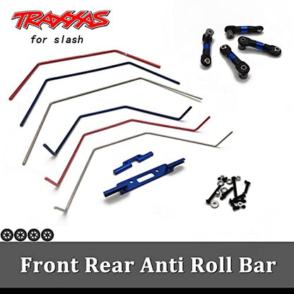 Sway Bar Anti Roll Bars Balance Front Rear Kit Upgrade Parts for 1/10 RC Car TRAXS Slash 2wd 4wd 4x4 Crawler Truck RTX4 Racing - (Color: 1 Set)