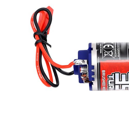 Drfeify RC Brushed Motor, 370 35T, Stainless Steel, 2.0mm D Shaft | JST Female Connector, Low Noise Vibration Precision, Heat Proof Pure Copper Windings, for RC Model Car