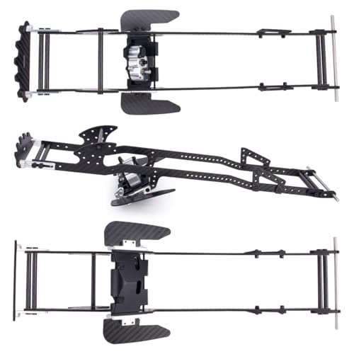 1/10 Performance Carbon LCG Chassis Kit with Gearbox & Shock Absorbers for RC Crawler SCX10 & Capra Upgrade Parts (Chassis Kit with Gearbox) - style: Chassis Kit with gearbox