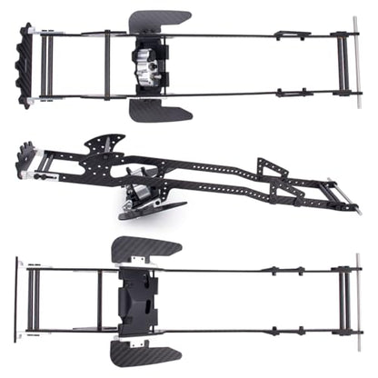 1/10 Performance Carbon LCG Chassis Kit with Gearbox & Shock Absorbers for RC Crawler SCX10 & Capra Upgrade Parts (Chassis Kit with Gearbox) - style: Chassis Kit with gearbox
