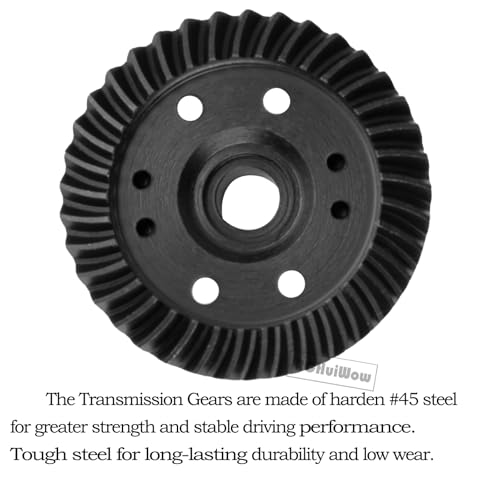 RC 13-37T Differential Gear Assembly Upgrades Part for 1/10 4x4 Slash Rustler Stampede Hoss Slayer T-MAXX XO-01 Summit Revo,Steel Front Rear Gearbox Helical Gears