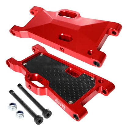 GTBRacing CNC Aluminum Alloy Front Rear Universal Suspension Arms Set for 1/5 RC Car LOSI Desert Buggy XL DBXL DBXL-E V1.0/2.0 Upgrade Part (with Carbon Fiber Plate Red) | Aluminum Losi dbxl arm - color: With Carbon Fiber Plate Red