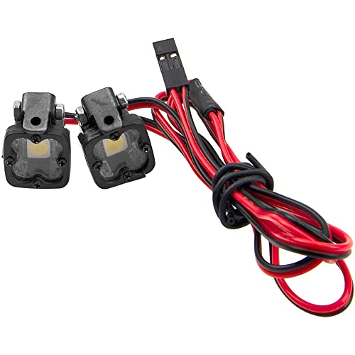 RC Crawler Bumper Light LED Headlight Spotlight w/Square Cover Compatible with Traxxas TRX-4 Axial SCX10 90046 D90 CC01 Wraith Redcat Gen8 1/10 RC Crawler Car (2Leds)
