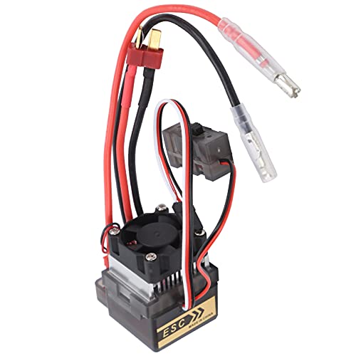 Dioche [320A TwoWay Brushed ESC with Brake and Cooling Fan - High Voltage Version for RC Cars and Boats - Durable Plastic & Aluminum Components Automatic Centering Control