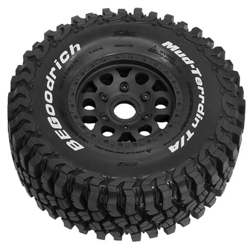 1/8 1/10 RC Short Course Truck Tires 4.96" OD Monster Truck Tires 12/14/17mm Hex Fit for 1:8 Off Road Truck Car Traxxas Slash 2WD 4×4 Rc4wd Arrma Mojave4S Senton Axial Losi Redcat (Black) - color: Black
