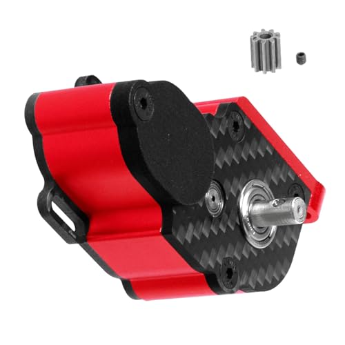 Aluminum LCG Transmission Gearboxes Upgrades Part for SCX10 SCX10 II 90046 90047,RC Crawler Car Alloy Transmission Gearbox Hop Ups,Red - color: Red - Scx10