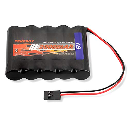 Tenergy NiMH Receiver RX Battery with Hitec Connectors 6V 2000mAh High Capacity Rechargeable Battery Pack for RC Airplanes/RC Aircrafts and More - size: 1 Pack