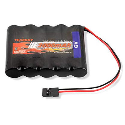 Tenergy NiMH Receiver RX Battery with Hitec Connectors 6V 2000mAh High Capacity Rechargeable Battery Pack for RC Airplanes/RC Aircrafts and More - size: 1 Pack