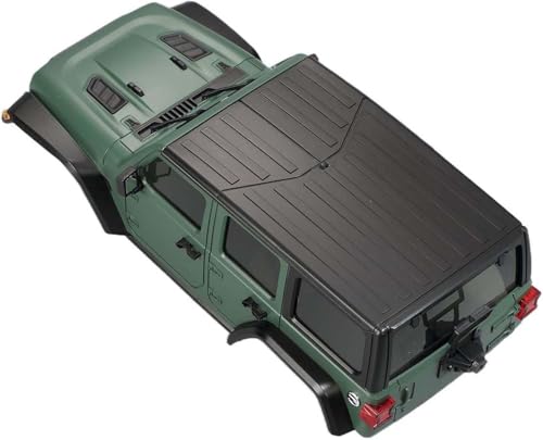 6.10inch/155mm Wheelbase Shell ABS Hardtop Body Kit Replacement Part for TRX4M Bronco Defender AX8560 1/18 RC Crawler Chassis (Green) - color: Green