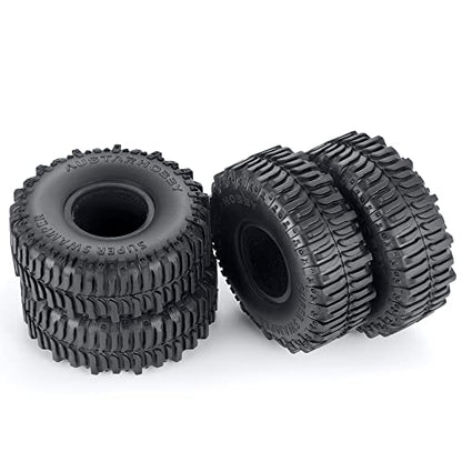4PCS Rubber Micro 1" RC Wheel Tires 62mm for All 1/24th Axial SCX24 Deadbolt,C10,JLU CRC,Bronco RC Crawler Truck Car - color: A Style