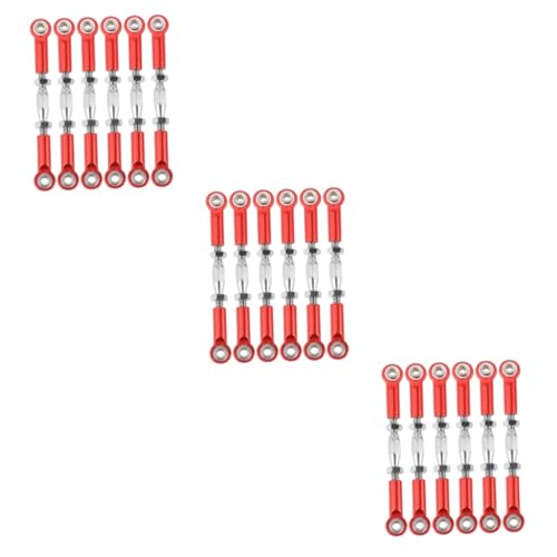 Hemoton 18pcs Rc Car Rods Turnbuckle Rod Linkage Material CNC Machined Fit for Rc Trucks - color: Redx3pcs, size: 7.1X1X0.8cmx3pcs