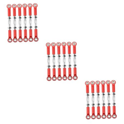Hemoton 18pcs Rc Car Rods Turnbuckle Rod Linkage Material CNC Machined Fit for Rc Trucks - color: Redx3pcs, size: 7.1X1X0.8cmx3pcs