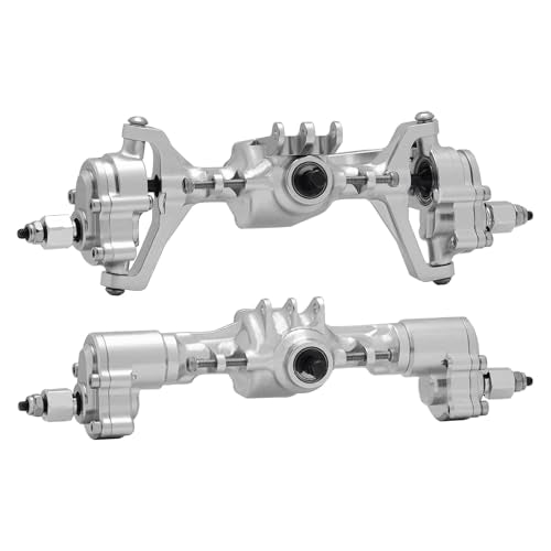 DJX CNC Aluminum RC Front & Rear Portal Axles Set +4mm Extended Complete Axles for 1/18 RC Rock Crawler Redcat Ascent-18 Upgrades Parts(Silver) - color: Silver