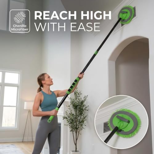 62'' Car Wash Brush Kit with Long Handle, Microfiber Car Wash Mop Mitt Scratch-Free Car Detailing Care Kit Car Cleaning Brush Supplies for Cars RV SUV Truck Boat