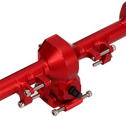 RiToEasysports SCX24 Portal Axle Upgrade Kit, CNC Machined Aluminum Alloy Front Rear Axle Assembly with Hardened Steel Gears for Axial 1/24 RC Crawler Car (Red) - color: Red