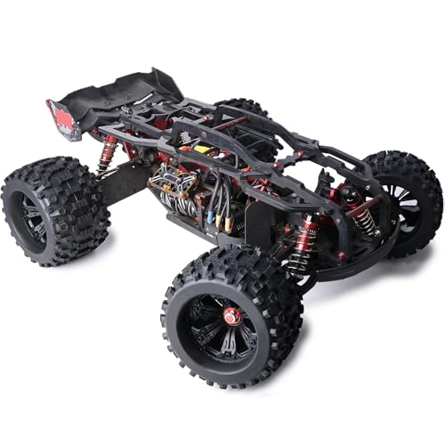 Pre-Glued Huge 17mm Hex 3.8“ RC Truck Wheels Tires 1/8 RC Monster Truck Tyres Fits 1/8 Summit ERveo 1/8 Arrma 6S Kraton Outcast Notorious 1/7 6S Big Rock Redcat HPI 1/8 Savage JLB Cheetah - style: Rock Tread