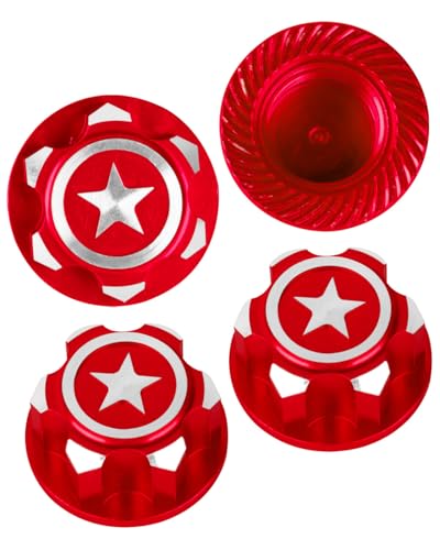RC Aluminum RC 17mm Hex Wheel Nut Upgrades Part for X-Maxx Summit E-Revo E-Maxx 1/8 RC Monster Buggy car,Alloy Dustproof Anti-Skid Mount Cap,Red - color: Red - Upgrades