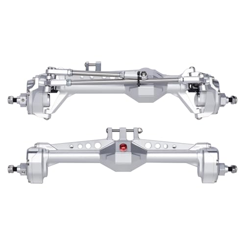 Vanquish F10 Portal Axles, 1/10 RC Aluminum CNC Complete F10 Front & Rear Axles with CNC Machined High Strength Steel Gears for 1/10 RC Crawler Vanquish VS4-10 Axial SCX10 II Upgrades (Silver) - color: Silver
