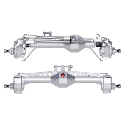 Vanquish F10 Portal Axles, 1/10 RC Aluminum CNC Complete F10 Front & Rear Axles with CNC Machined High Strength Steel Gears for 1/10 RC Crawler Vanquish VS4-10 Axial SCX10 II Upgrades (Silver) - color: Silver