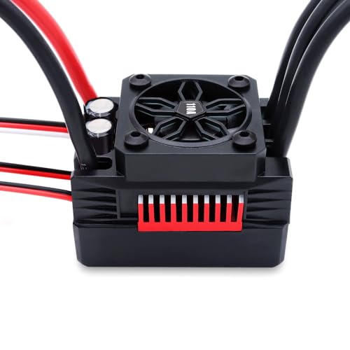 Srupass Hobby V2 Supersonic Brushless ESC,Waterproof Electronic Speed Controller for 1/10 RC Car Truck Off-Road (110A) - style: 110A