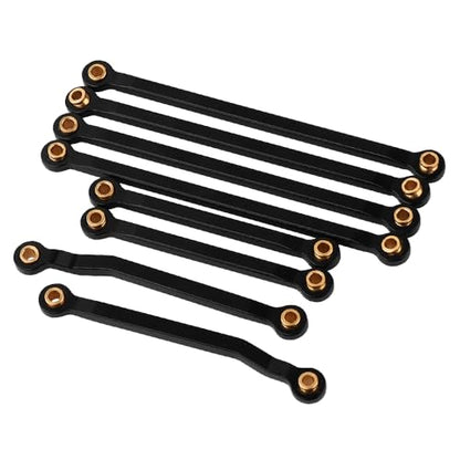 TRX4M Metal High Clearance Chassis Link Rods Linkage Set for TRX-4M K10 High Trail Pickup 1/18 RC Off-Road Crawler Original Stock Upgrade Parts (Black) - color: Black