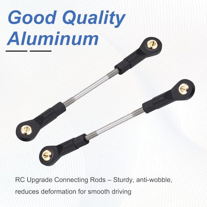 MECCANIXITY 2Pcs Adjustable Turnbuckles Camber Links, 79-89mm Turnbuckle Rod Steering Servo Linkage with M3 Ball Head Rod Ends for RC Car Replace Parts DIY - size: 79-89mm