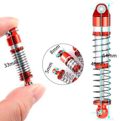 RCLIONS 48mm Big Bore Oil Shock Absorber for AXIAL SCX24 Deadbolt JLU Gladiator 1/24th RC Crawler Car Upgrade Parts - size: 48mm