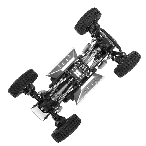 Asixxsix RC Crawler Chassis Frame Kit, Lightweight Strong Modular Design RC Upgrade Parts, Composite Material Chassis Frame Kit with Easy Installation for Ascent 18 1/18 Crawler (Black and Silver) - color: Black and Silver