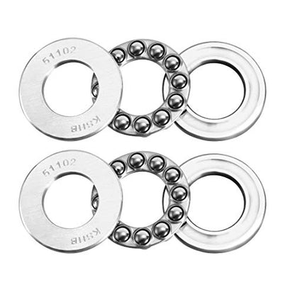 uxcell 51102 Thrust Ball Bearings 15mm x 28mm x 9mm Chrome Steel ABEC3 Single Row Roller 2pcs - size: 15mmx28mmx9mm