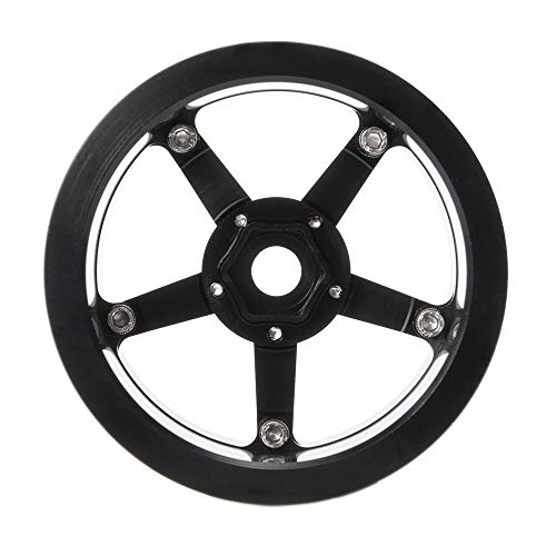 Aluminum Alloy 2.2" Beadlock Wheels/Rims for 1/10th RC Crawler Truck Car Axial Wraith-Pack of 4 (Silver+Black)