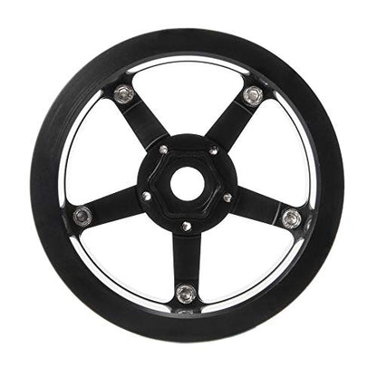Aluminum Alloy 2.2" Beadlock Wheels/Rims for 1/10th RC Crawler Truck Car Axial Wraith-Pack of 4 (Silver+Black)
