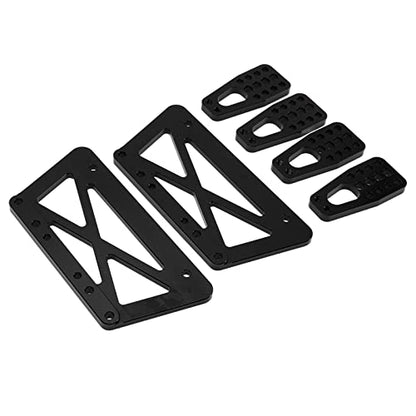 GLOGLOW Nan Alloy Chassis Lift Plate Set, Aluminum, Strong and Sturdy for Climbing Cars, Easy Installation for Axial SCX10 1/10 RC Car Model Accessories (Black)