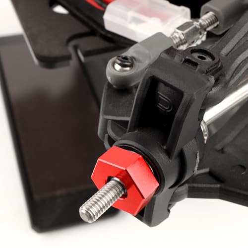 for H16BM RC Car Upgrade Aluminum Wheel Hex 16440 & Pins M20101 & M40 Wheel Lock Nut Spare Parts for 1/16 H16BM H16GT H16DR JC16EP and 1/14 H14BM 14209 14210 JC14EP 14301 14303 Trucks(Red) - color: Red