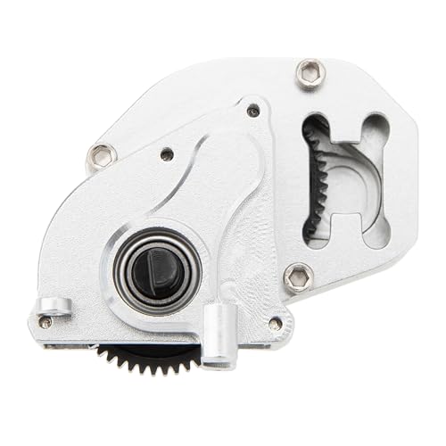 MEUS Racing SCX24 Transmission Aluminum Complete Gearbox for 1/24 Axial SCX24 RC Crawler (Brushed, Silver)