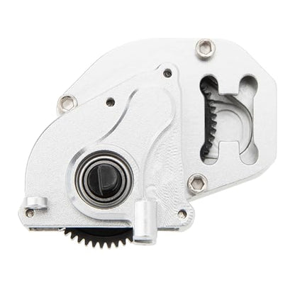 MEUS Racing SCX24 Transmission Aluminum Complete Gearbox for 1/24 Axial SCX24 RC Crawler (Brushed, Silver)