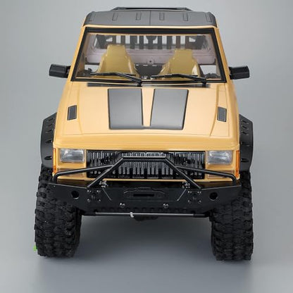 Hard Plastic RC Crawler Body Cab & Back-Half Cage Body Car Shell Upgrades Part for 1/10 RC Crawler Car for Axial SCX10 II 90046 TRX4 Redcat GEN8 (Yellow) - color: Yellow