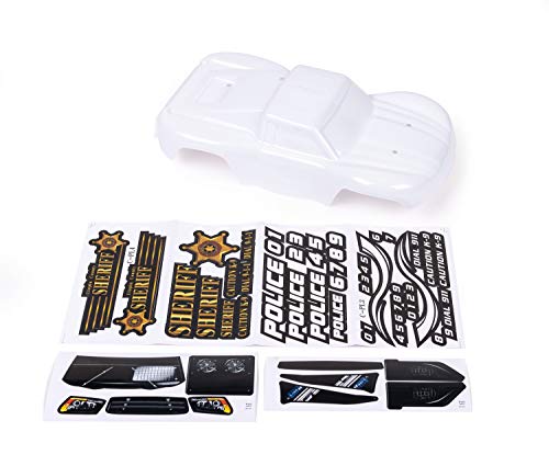 SummitLink Custom Body Police White Style Compatible for 1/16 Scale RC Car or Truck (Truck not Included) SSMN-PW-01
