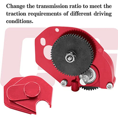 OGRC Aluminum SCX24 Transmission Complete Gearbox Upgrade Parts | SCX24 Asembled Transmission Case with Steel Gears for Axial 1/24 RC Crawler