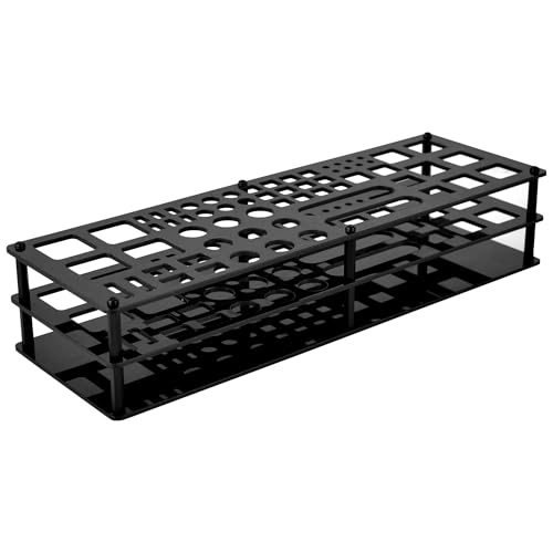 Screwdriver Storage Rack 63-Holes Acrylic Tool Stand Black | Multi-Function Screwdriver Organizers for RC Tools Kit, Hex Cross Screw Driver Organizer Workshop Tools