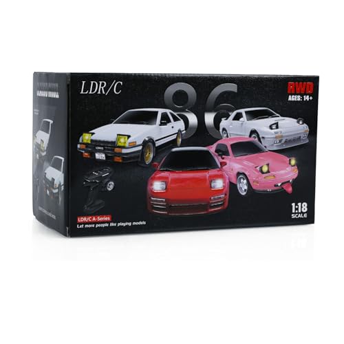 1/18 RC Drift Racing Car Rwd LDRC LD1801 Wireless Control Vehicle Gyroscope Light System Motor Servo ESC - color: Red