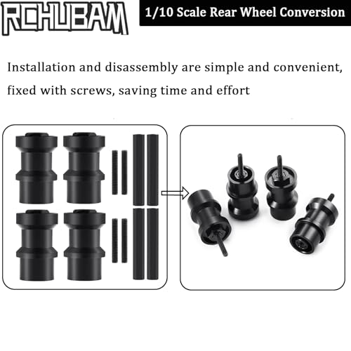 RCHUBAM 4PCS Dually Conversion Kit for TRX-6 Hauler G63 TRX4 SCX10 Parts | Aluminum Single to Twin Wheel Conversion Kit,1/10 RC Car Upgrade Part
