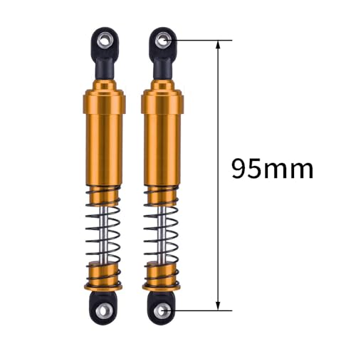 75mm-115mm Big Bore Shocks, RC Crawler Shocks for 1/10 RC Crawler LCG Chassis Gspeed V3 Element Enduro SCX10 TRX4 Gamde R1 Comp Builds DIY (Gold 95mm 2pcs) - color: Gold 95mm 2pcs