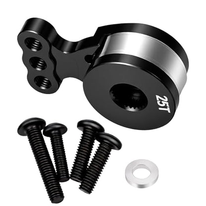 RC 25T Servo Saver Aluminum 3 Holes Adjustable Hi-Torque Servo Horn Servo Saver Compatible with Tamiya TT02 TT02B 1/10 RC On Road Touring Car Upgrade Replacement Parts (Black) - color: Black