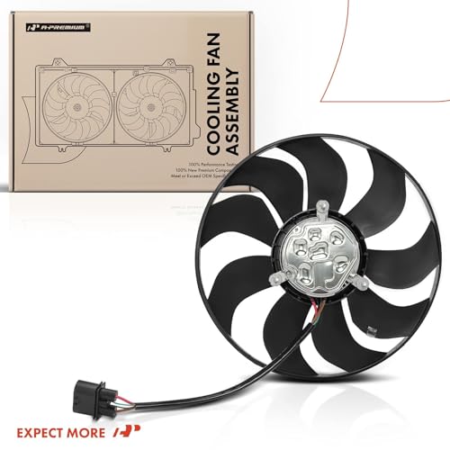 A-Premium Engine Radiator Cooling Fan Assembly with Brushless Motor | Compatible with Select Porsche Models - 718 Boxster/718 Cayman 2017-2023, 718 Spyder 2020-2023, 911 2017-2019