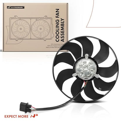 A-Premium Engine Radiator Cooling Fan Assembly with Brushless Motor | Compatible with Select Porsche Models - 718 Boxster/718 Cayman 2017-2023, 718 Spyder 2020-2023, 911 2017-2019